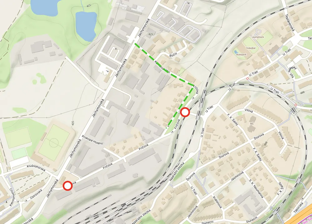 mapa příjezdu